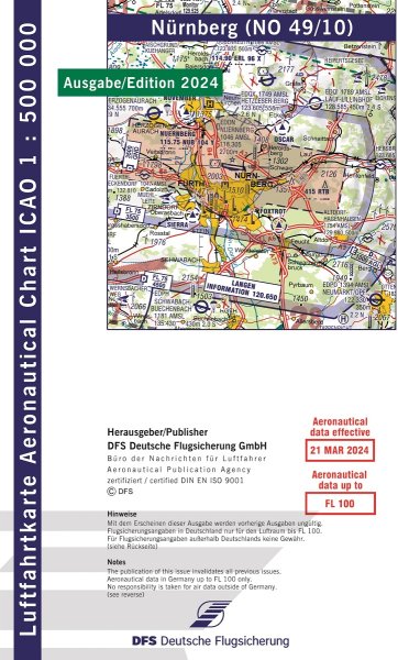 ICAO-Chart · Nuernberg 2024 — NO 49/10 (1:500.000)