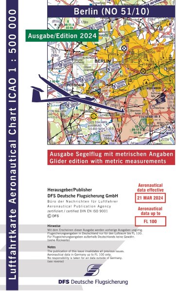 ICAO Glider Chart · Berlin 2024 — NO 51/10 (1:500.000)
